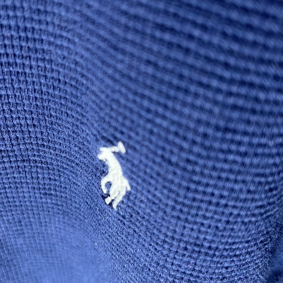 Polo Ralph Lauren Men’s LS Crewneck Waffle Knit Shirt Color Blue Size Medium - Picture 2 of 4